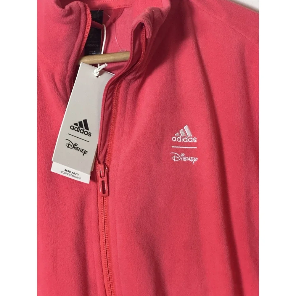NWT Adidas Disney Kids Track Jacket Small - Orange Mickey Mouse Full Zip Fleece